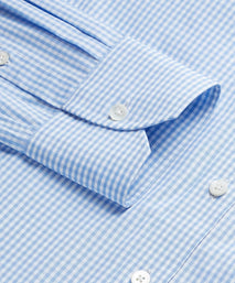 Pale Blue & White Tailored Fit Core Poplin Gingham Formal Shirt