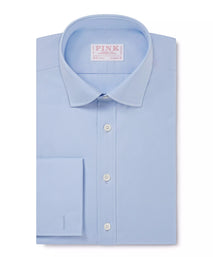 Pale Blue Classic Fit Double Cuff Poplin Formal Shirt