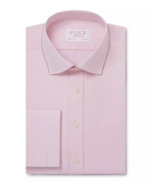 Pale Pink Classic Fit Double Cuff Poplin Formal Shirt