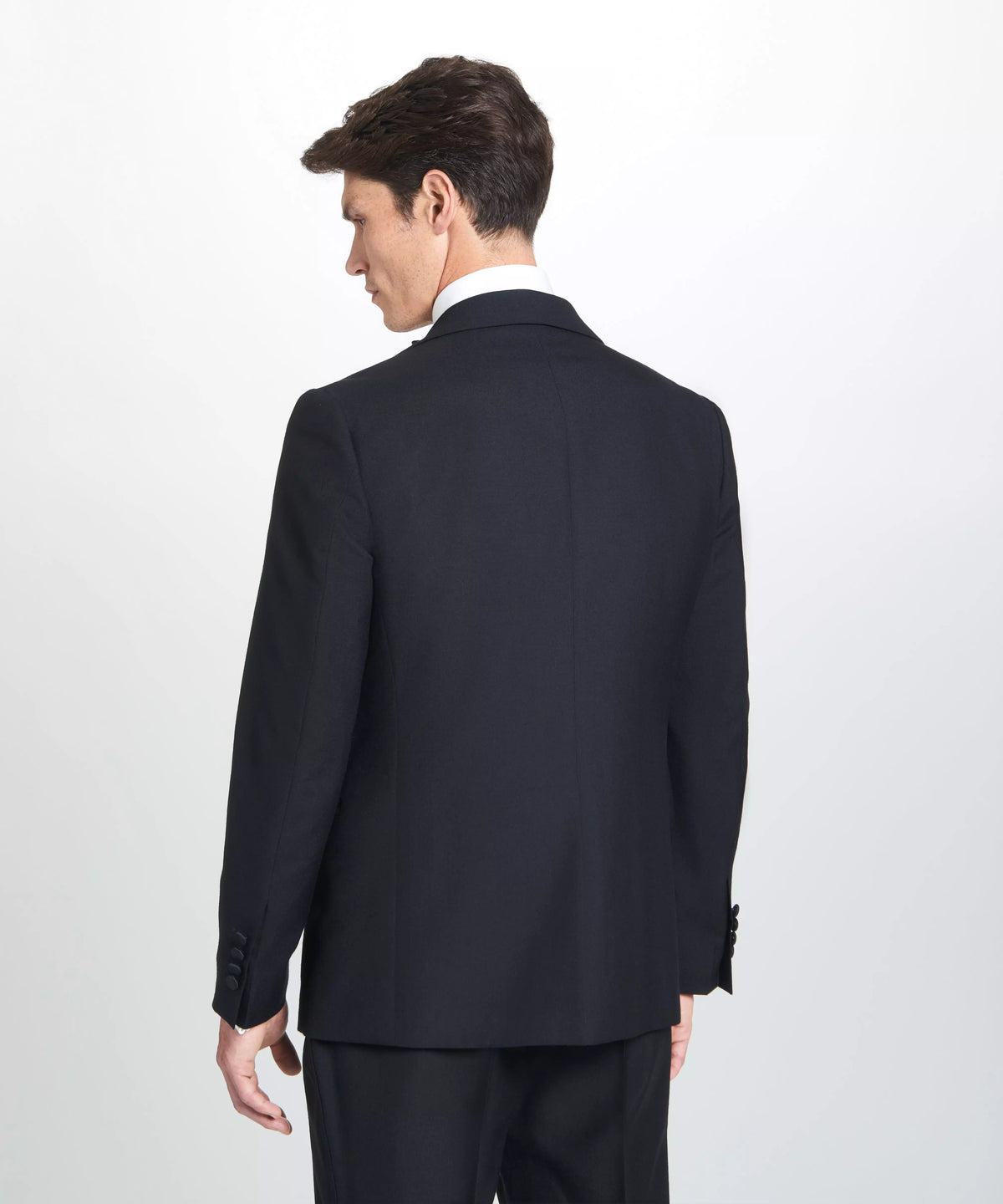 Black Tailored Fit Merino Wool Evening Jacket
