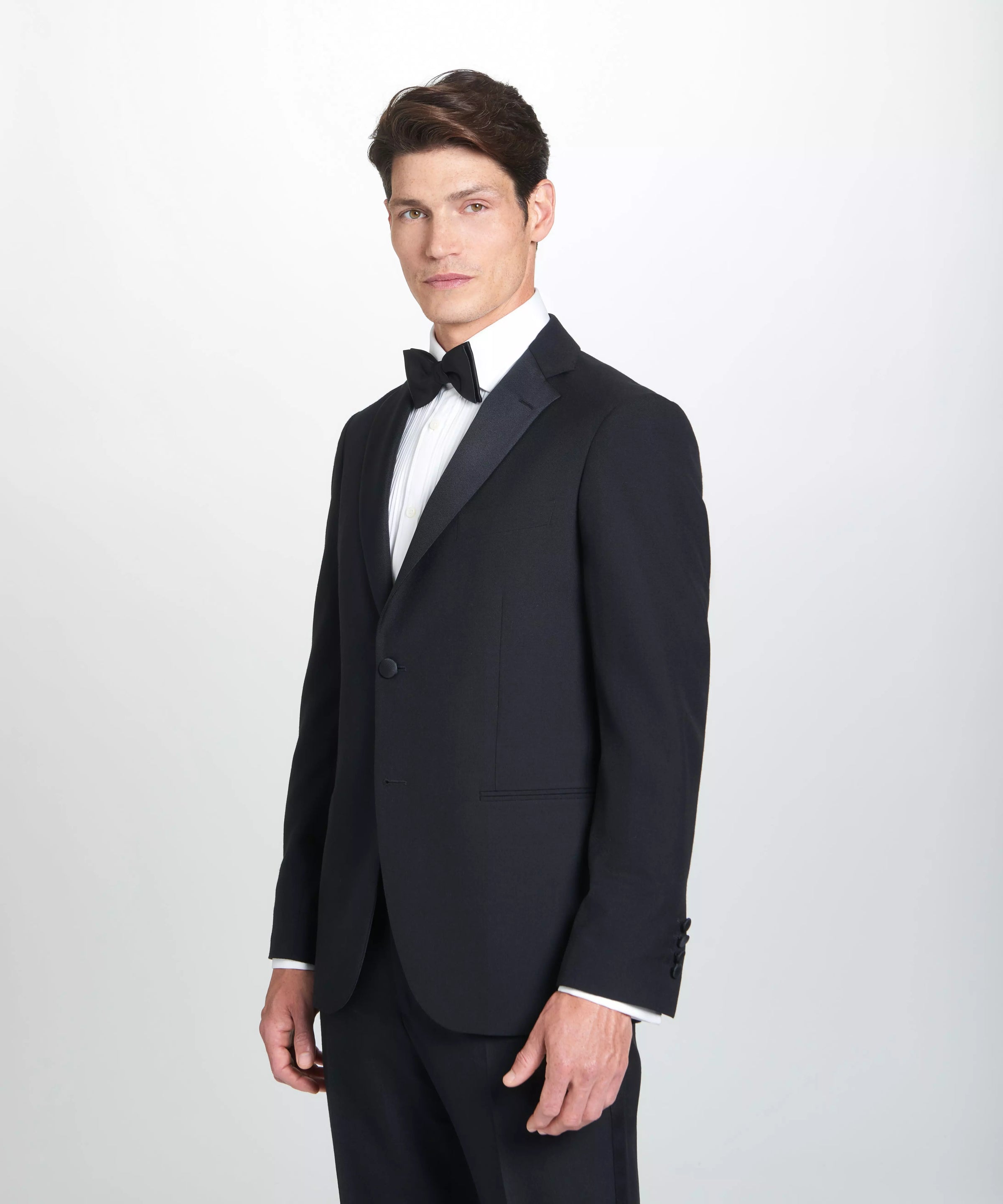 Black Tailored Fit Merino Wool Evening Jacket