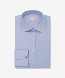 Blue & White Tailored Fit Formal Micro Puppytooth Shirt