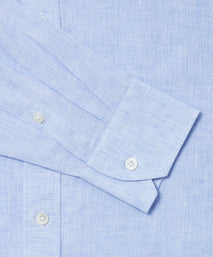 Pale Blue Classic Fit Essential Linen Formal Shirt